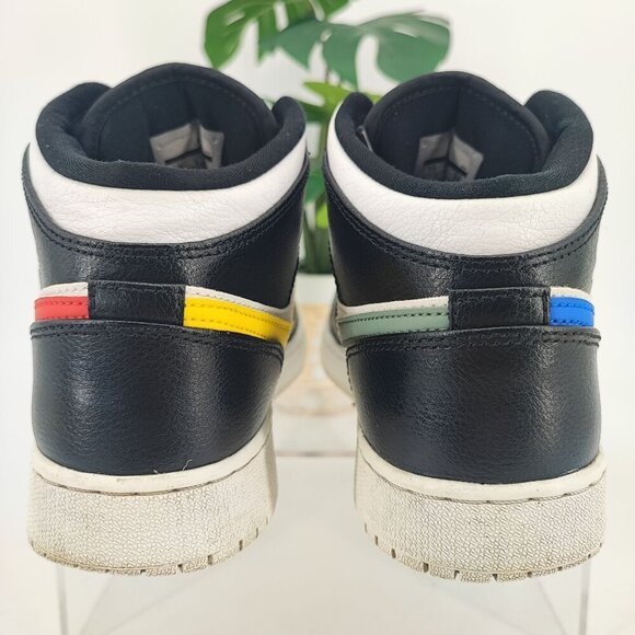 Nike Youth Air Jordan Retro 1 Mid  Multi-color Leather Sneaker Size 7Y - Picture 3 of 8